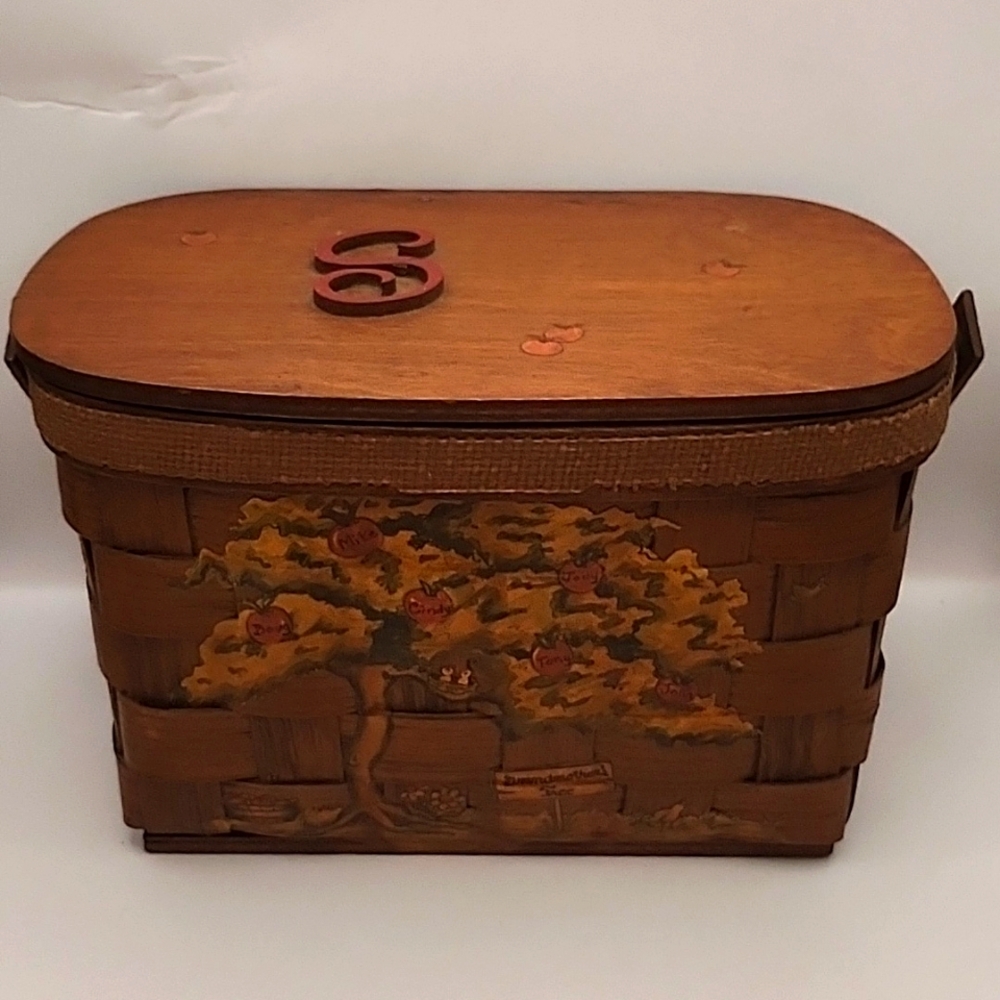 Vintage Hand Painted Wooden Purse